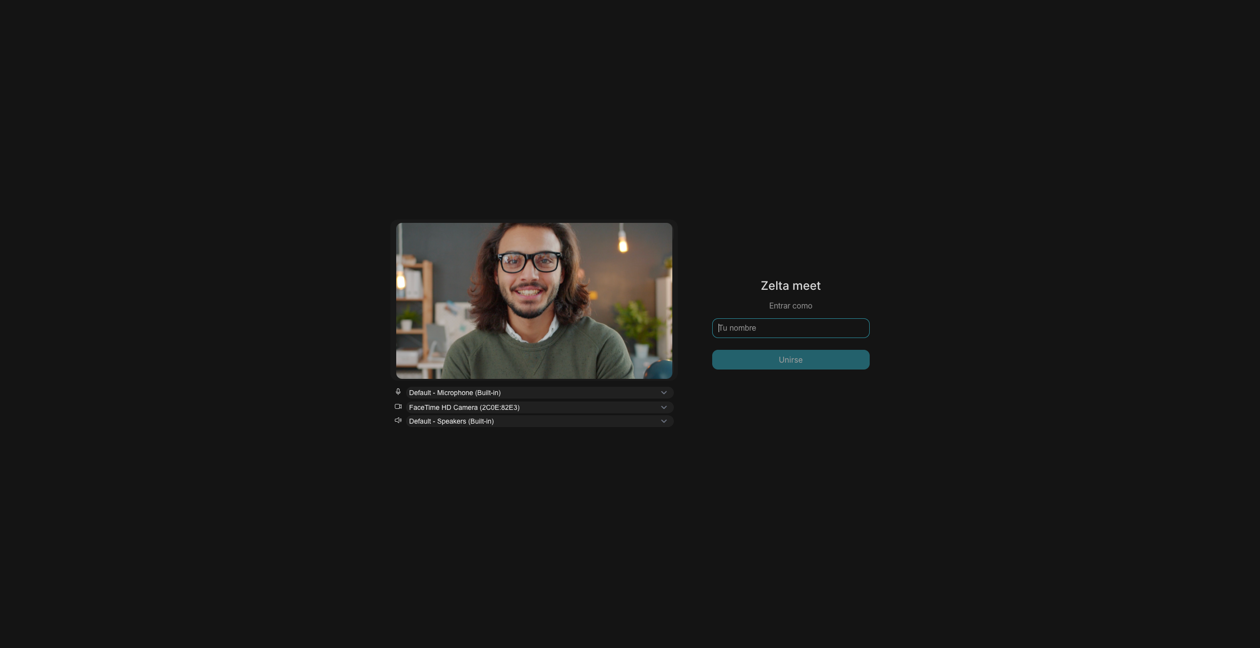 Pantalla de espera previa a la videollamada con contador regresivo y botón para unirse